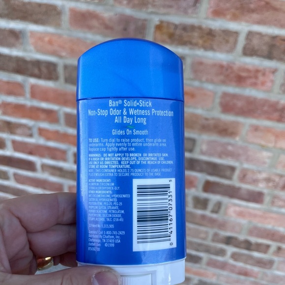 Ban Solid Stick Unscented Deodorant Anti-perspirant NEW NOS 1999 Discontinued - Picture 2 of 3